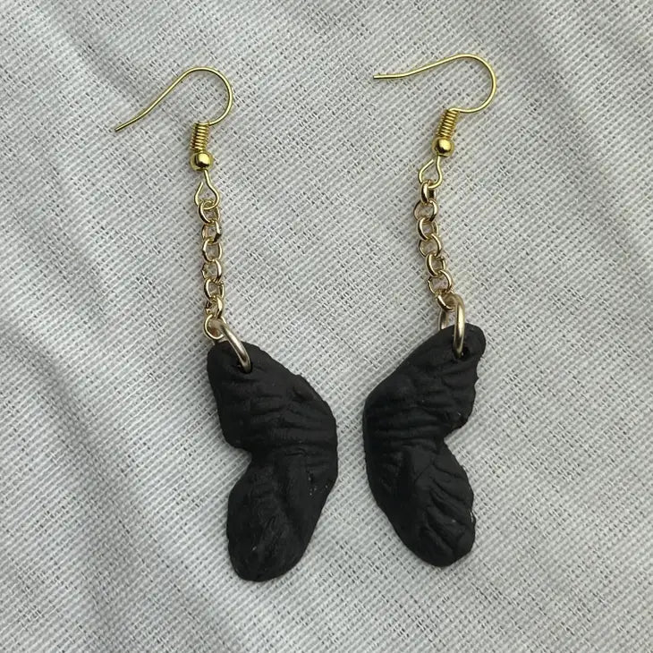 Obsidian Butterfly Dangles