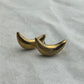 Gold Crescent Studs